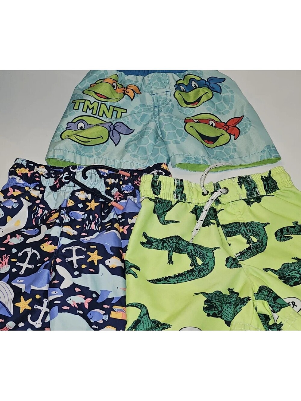Toddle Boys Swim Shorts 18mo & 2T  Sharks, Later Gators, Turtles (3 Pairs)